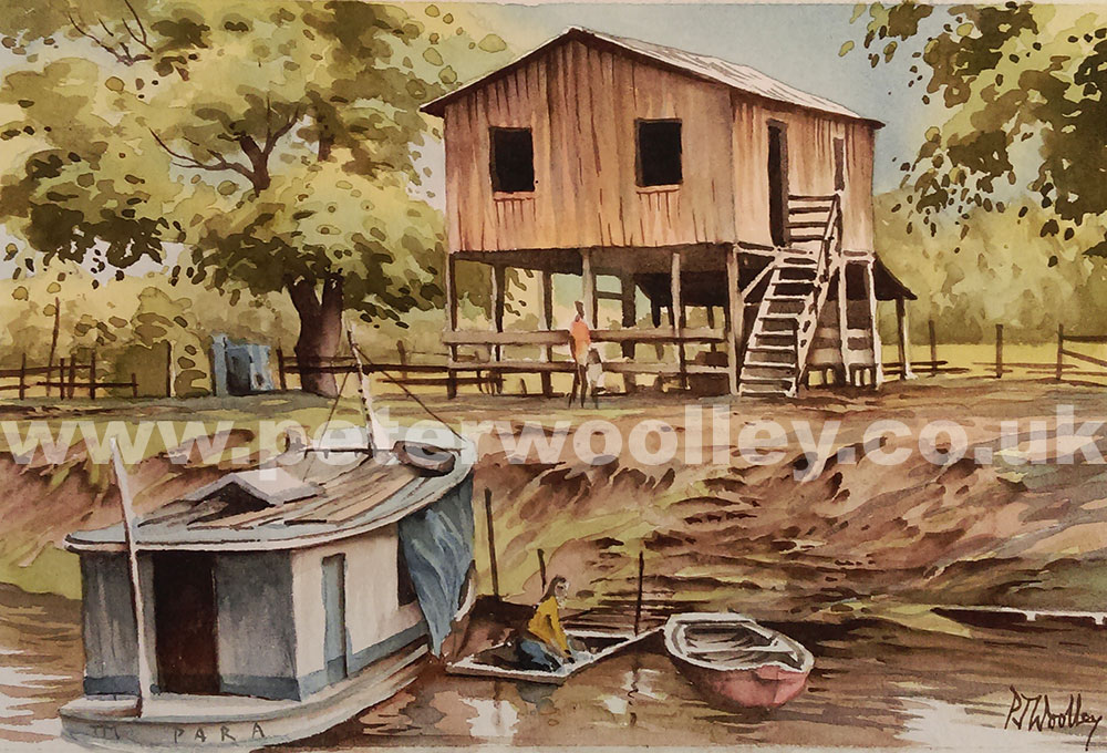 2015-01-25 Stilt House, Lake Maica - PAINTING